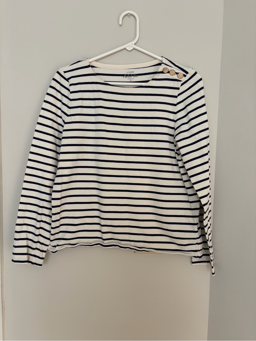J Crew Artist Tee Striped Long Sleeve Top Size Small